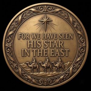 Christmas Nativity Coin Laser Engraving File, 3D Faith Relief PNG Bundle