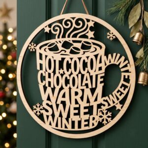 Christmas Ornament Svg Bundle, Laser Cut File, Classic Carol Lyrics Door Hanger, Typography Bauble Star And Bell Sign Designs