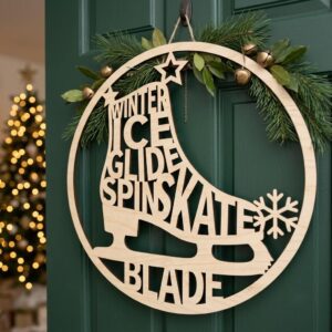 Christmas Ornament Svg Bundle, Laser Cut File, Classic Carol Lyrics Door Hanger, Typography Bauble Star And Bell Sign Designs