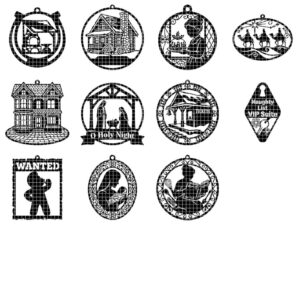 Christmas Ornament Svg Bundle, Mrs Claus Bakery, Gingerbread Recipe Baubles