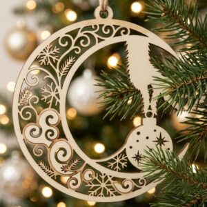 Christmas Ornament Svg, Laser Cut Reindeer Bundle, Woodland Forest Silhouette Files, Winter Snowflake Layered Decor, 34 Designs