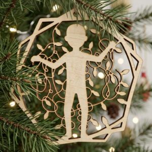 Christmas Reindeer Ornament Bundle, Winter Forest Silhouette, Layered Snowflake Design