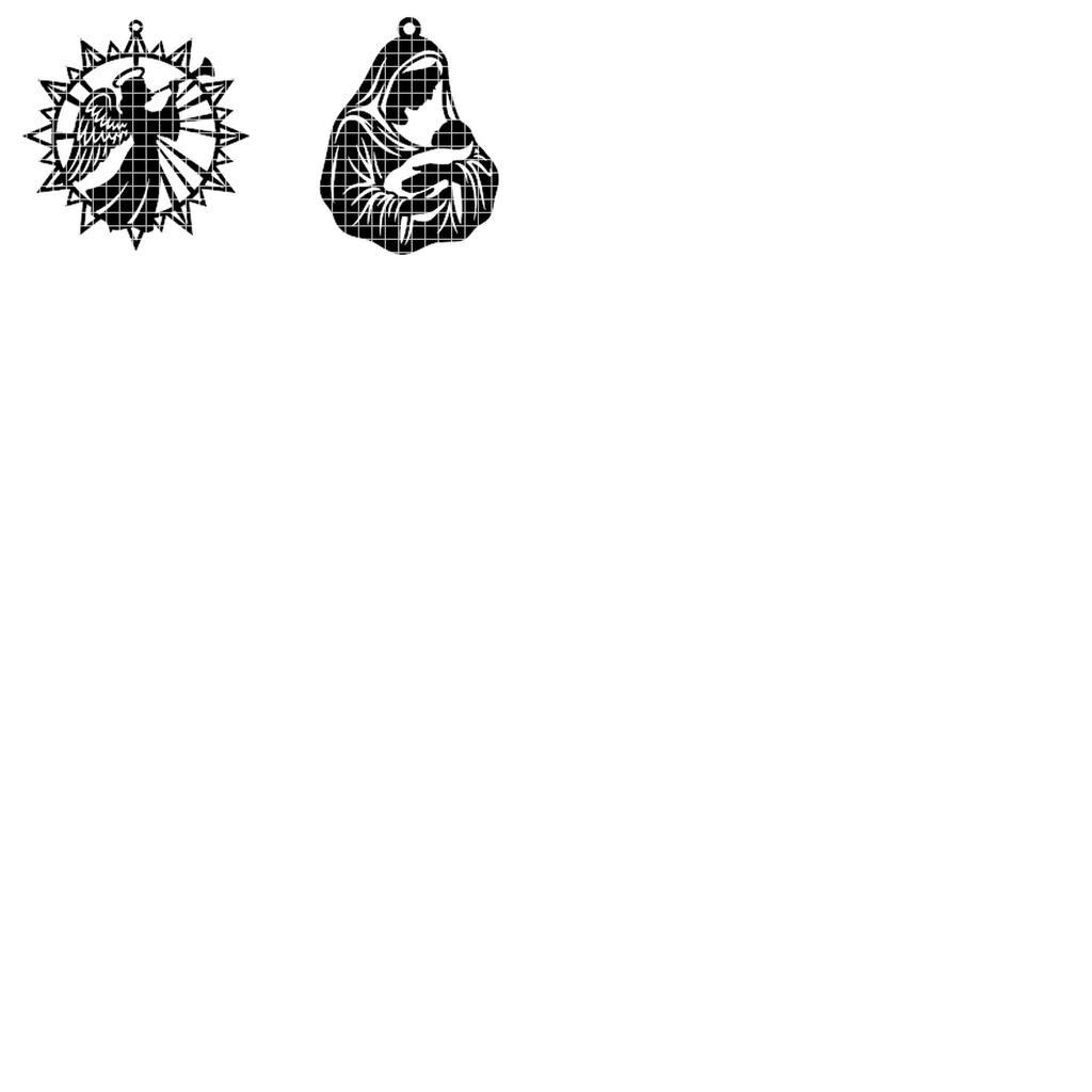 Christmas Reindeer Ornament Bundle, Woodland Deer, Winter Forest, 50 Designs