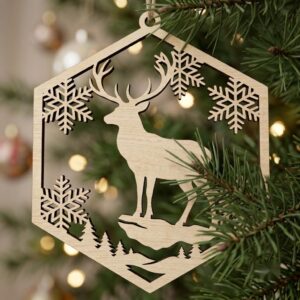 Christmas Reindeer Ornament Bundle, Woodland Deer, Winter Forest, 50 Designs