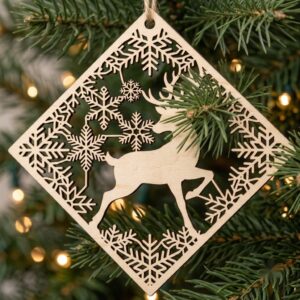 Christmas Reindeer Ornament Bundle, Woodland Deer, Winter Forest, 50 Designs