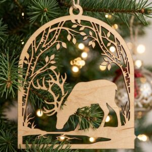Christmas Reindeer Ornament Bundle, Woodland Deer, Winter Forest, 50 Designs