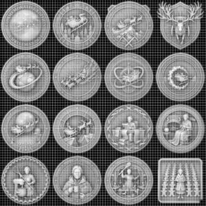 Christmas Santa Sleigh Laser Engraving File, Challenge Coin Relief Art
