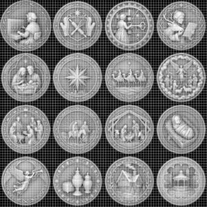Christmas Santa Sleigh Laser Engraving File, Challenge Coin Relief Art