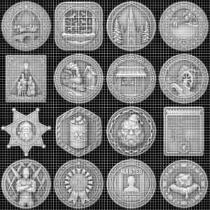 Christmas Santa Sleigh Laser Engraving File, Challenge Coin Relief Art