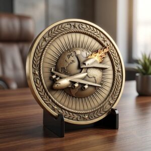 Christmas Santa Sleigh Laser Engraving File, Challenge Coin Relief Art