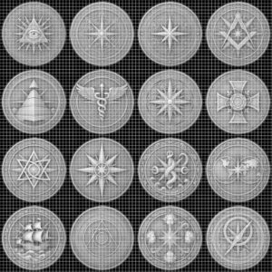 Coin Engraving File, 3D Relief, Sacred Geometry Bundle