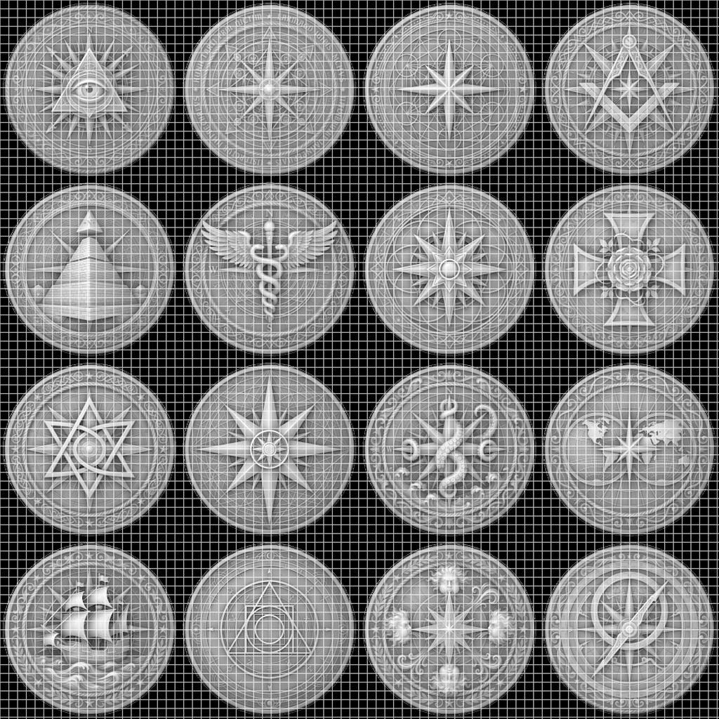 Coin Engraving File, 3D Relief, Sacred Geometry Bundle