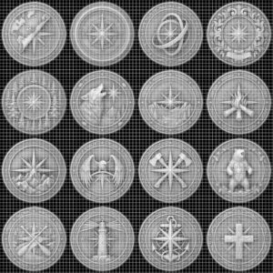 Coin Engraving File, 3D Relief, Sacred Geometry Bundle