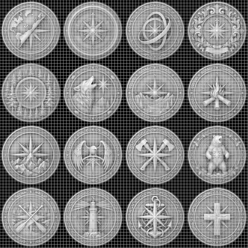 Coin Engraving File, 3D Relief, Sacred Geometry Bundle