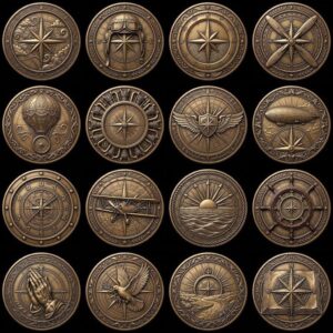 Coin Engraving File, 3D Relief, Sacred Geometry Bundle