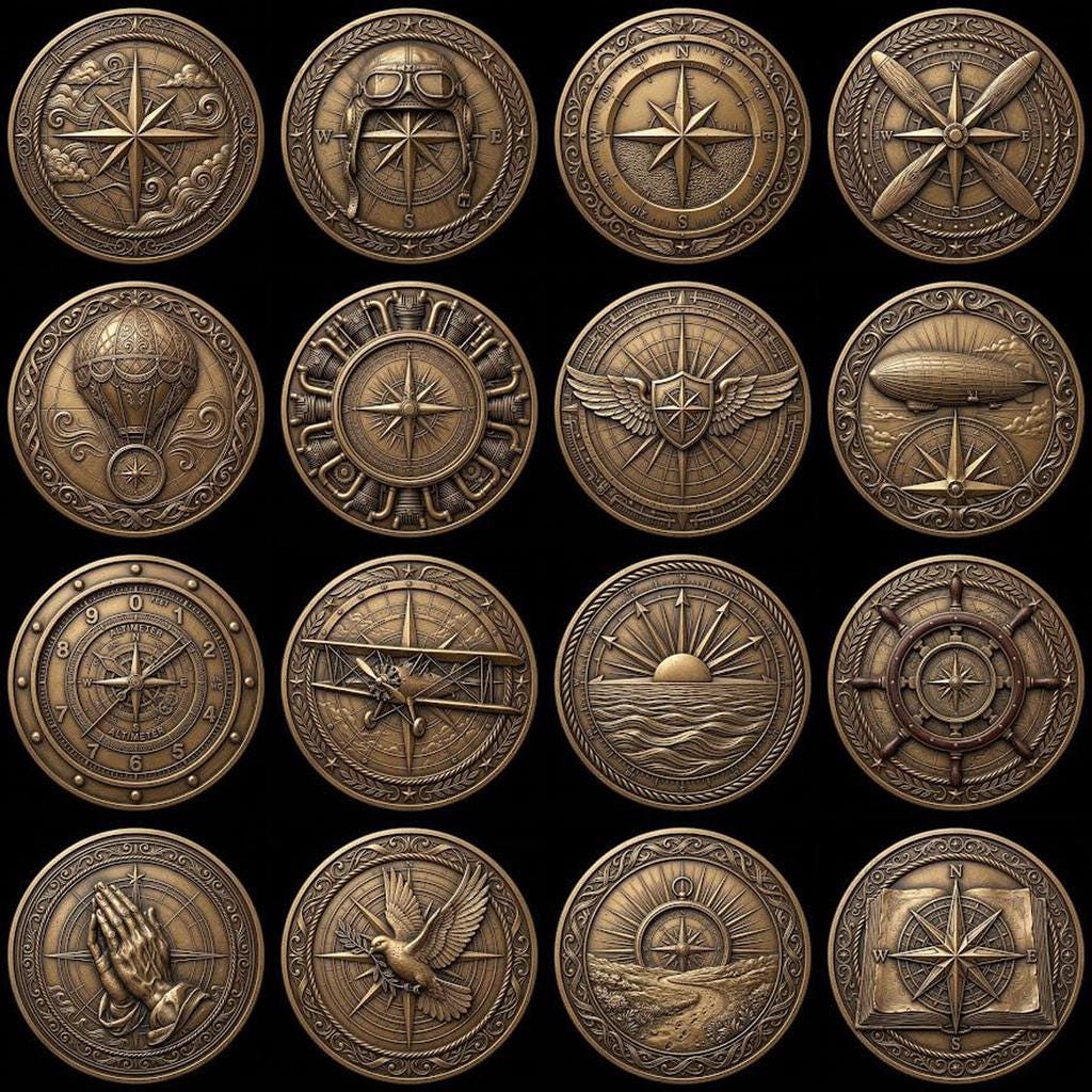 Coin Engraving File, 3D Relief, Sacred Geometry Bundle