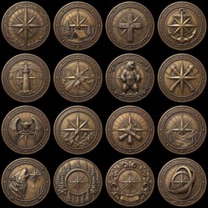 Coin Engraving File, 3D Relief, Sacred Geometry Bundle