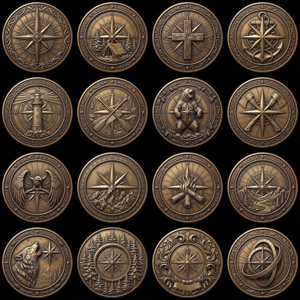 Coin Engraving File, 3D Relief, Sacred Geometry Bundle