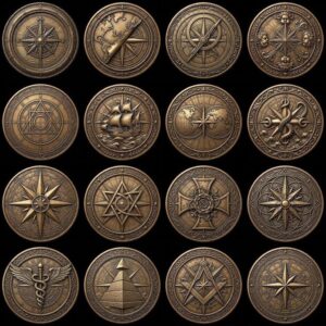 Coin Engraving File, 3D Relief, Sacred Geometry Bundle