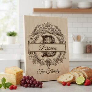 Custom Surname Monogram, Alphabet Family Name Laser Engraving for Wooden Boards