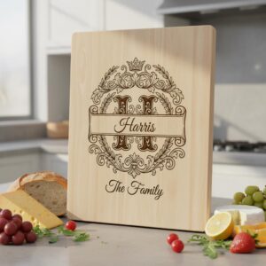 Custom Surname Monogram, Alphabet Family Name Laser Engraving for Wooden Boards