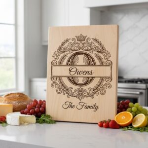 Custom Surname Monogram, Alphabet Family Name Laser Engraving for Wooden Boards