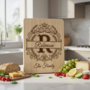 Custom Surname Monogram, Alphabet Family Name Laser Engraving for Wooden Boards