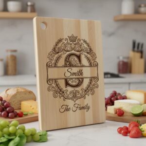 Custom Surname Monogram, Alphabet Family Name Laser Engraving for Wooden Boards