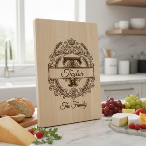 Custom Surname Monogram, Alphabet Family Name Laser Engraving for Wooden Boards