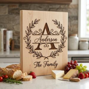 Custom Surname Monogram, Minimalist Family Name Letters for Wood Engraving