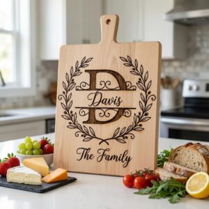 Custom Surname Monogram, Minimalist Family Name Letters for Wood Engraving