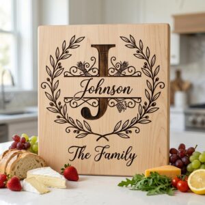 Custom Surname Monogram, Minimalist Family Name Letters for Wood Engraving