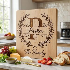 Custom Surname Monogram, Minimalist Family Name Letters for Wood Engraving