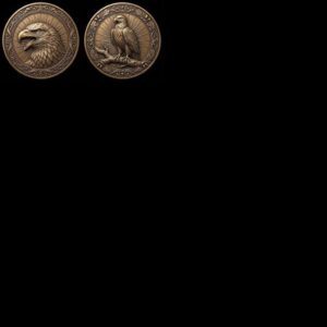 Eagle Relief Coin Engraving Depth Map, Patriotic Bronze Art PNG