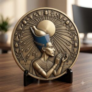Egyptian Pharaoh Coin Engraving, Depth Map Relief, Bronze Sun God PNG Bundle