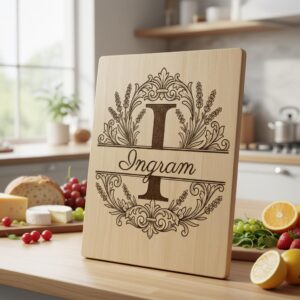 Family Name Monogram, Elegant Surname Laser Engraving File