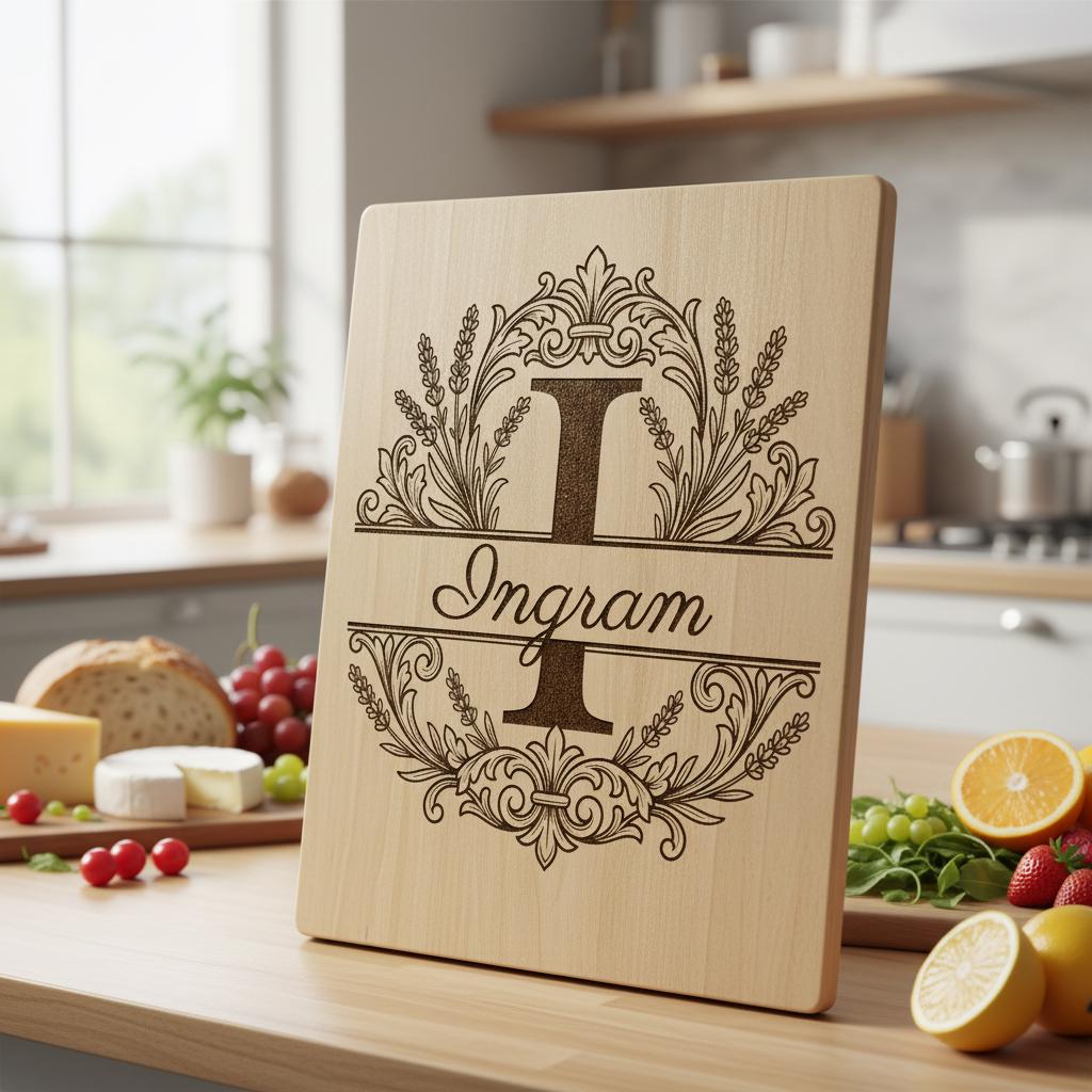 Family Name Monogram, Elegant Surname Laser Engraving File