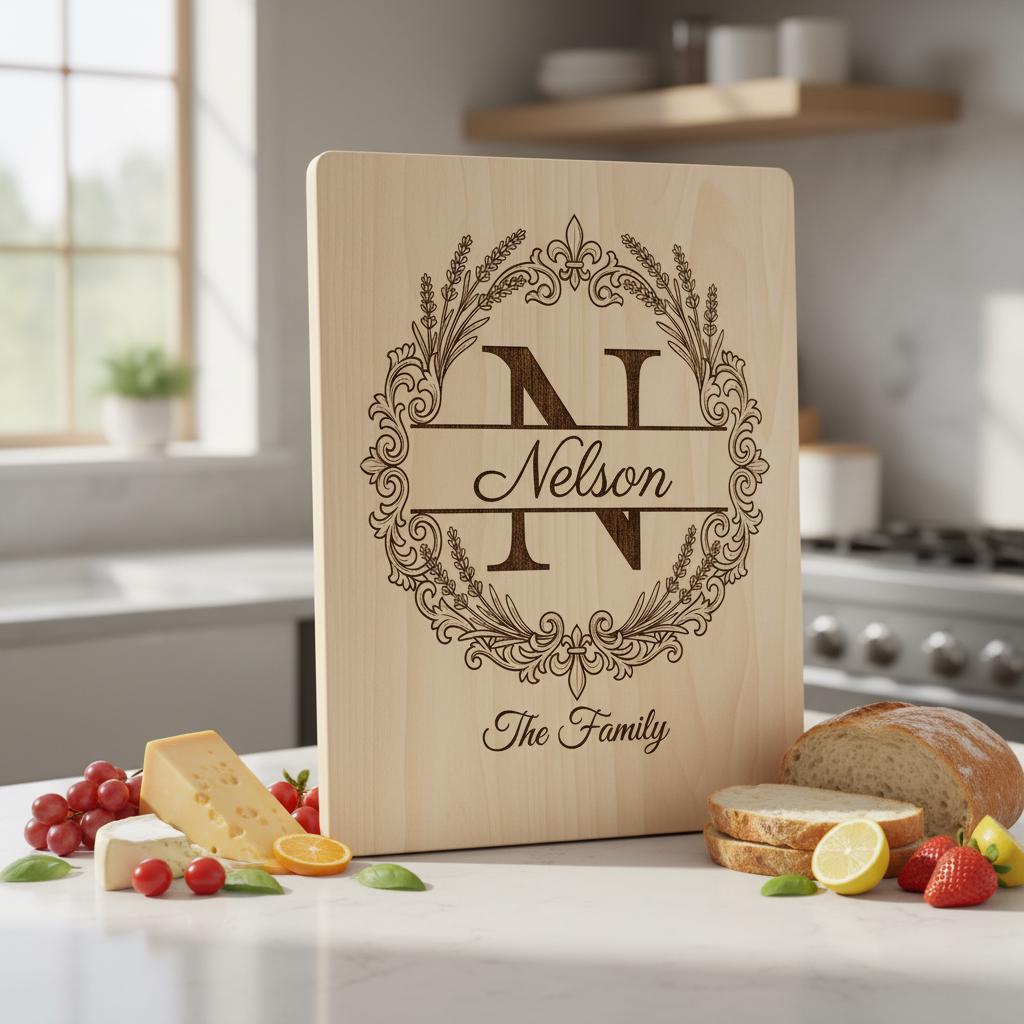 Family Name Monogram, Elegant Surname Laser Engraving File