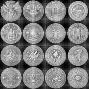 Fantasy Bestiary Laser Engraving File, Mythic Creature Coin Relief Depth Map PNG