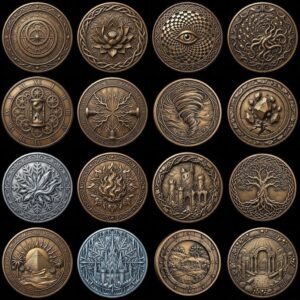 Fantasy Bestiary Laser Engraving File, Mythic Creature Coin Relief Depth Map PNG