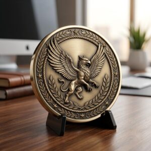 Fantasy Bestiary Laser Engraving File, Mythic Creature Coin Relief Depth Map PNG