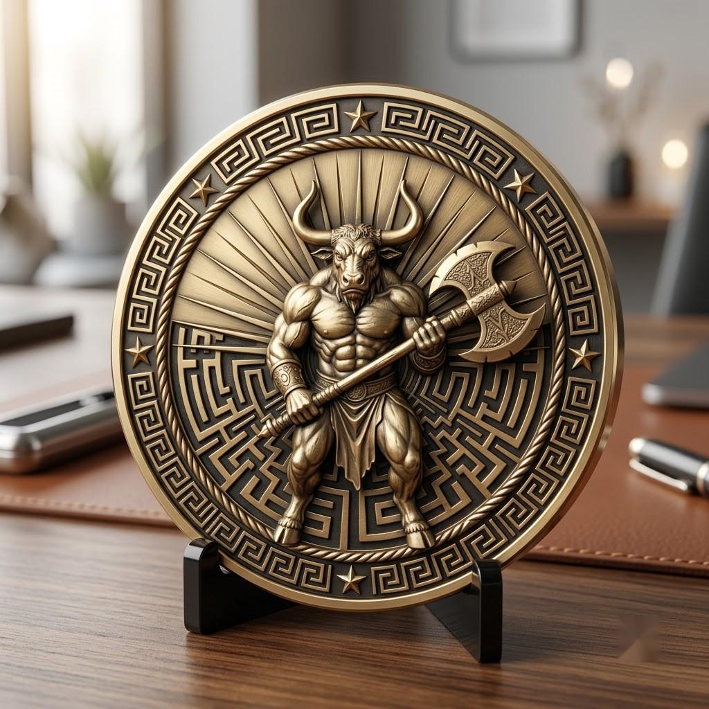 Fantasy Bestiary Laser Engraving File, Mythic Creature Coin Relief Depth Map PNG