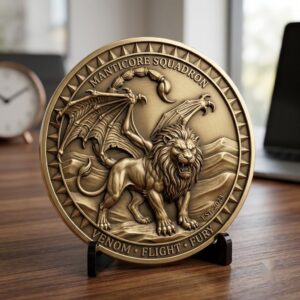 Fantasy Bestiary Laser Engraving File, Mythic Creature Coin Relief Depth Map PNG