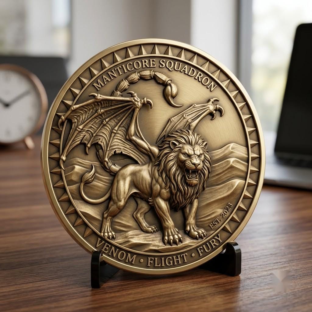 Fantasy Bestiary Laser Engraving File, Mythic Creature Coin Relief Depth Map PNG