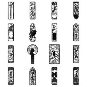 Fantasy Bookmark Bundle, 28 Intricate Dragon Designs, Mythical Beast Silhouettes
