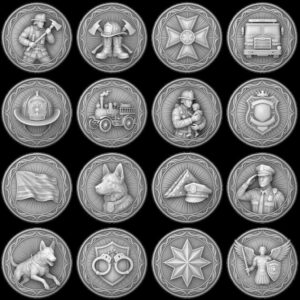 Firefighter Coin Laser Engraving File, First Responder Medal Relief Depth Map