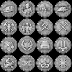 Firefighter Coin Laser Engraving File, First Responder Medal Relief Depth Map