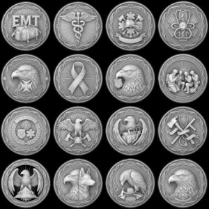 Firefighter Coin Laser Engraving File, First Responder Medal Relief Depth Map