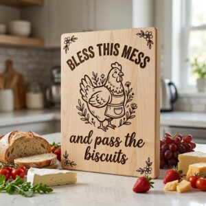 Funny Kitchen Sign, Farmhouse Charcuterie Board Engraving, Rustic Home Decor