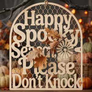Funny Sarcastic Ghost Door Hanger Bundle, Anti Social Halloween Sign Decor
